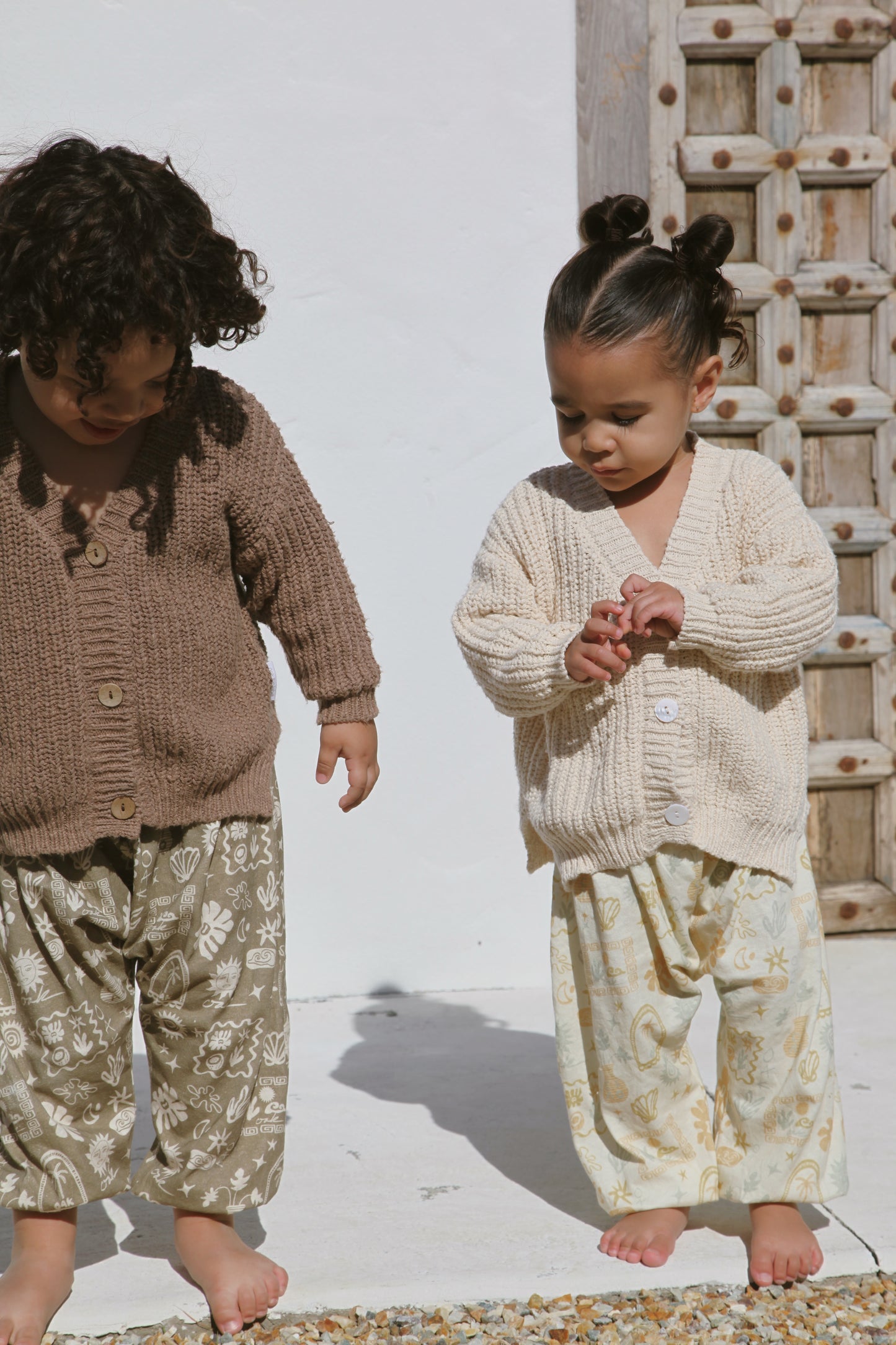Kids Textured Knit Cardigan | Chocolate