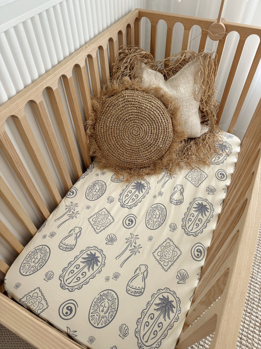 Cot Sheet | Palma (Blue)