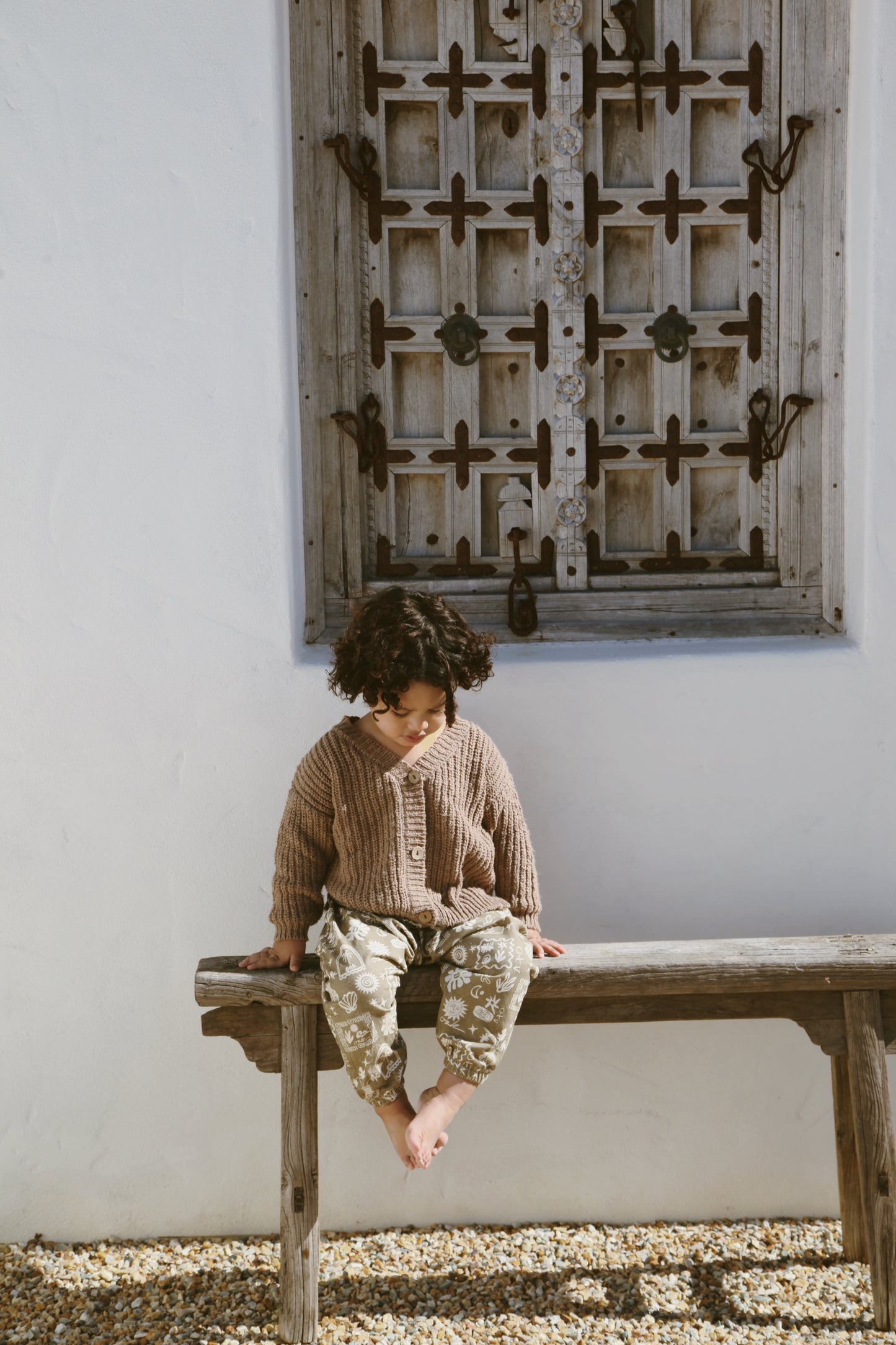 Kids Textured Knit Cardigan | Chocolate