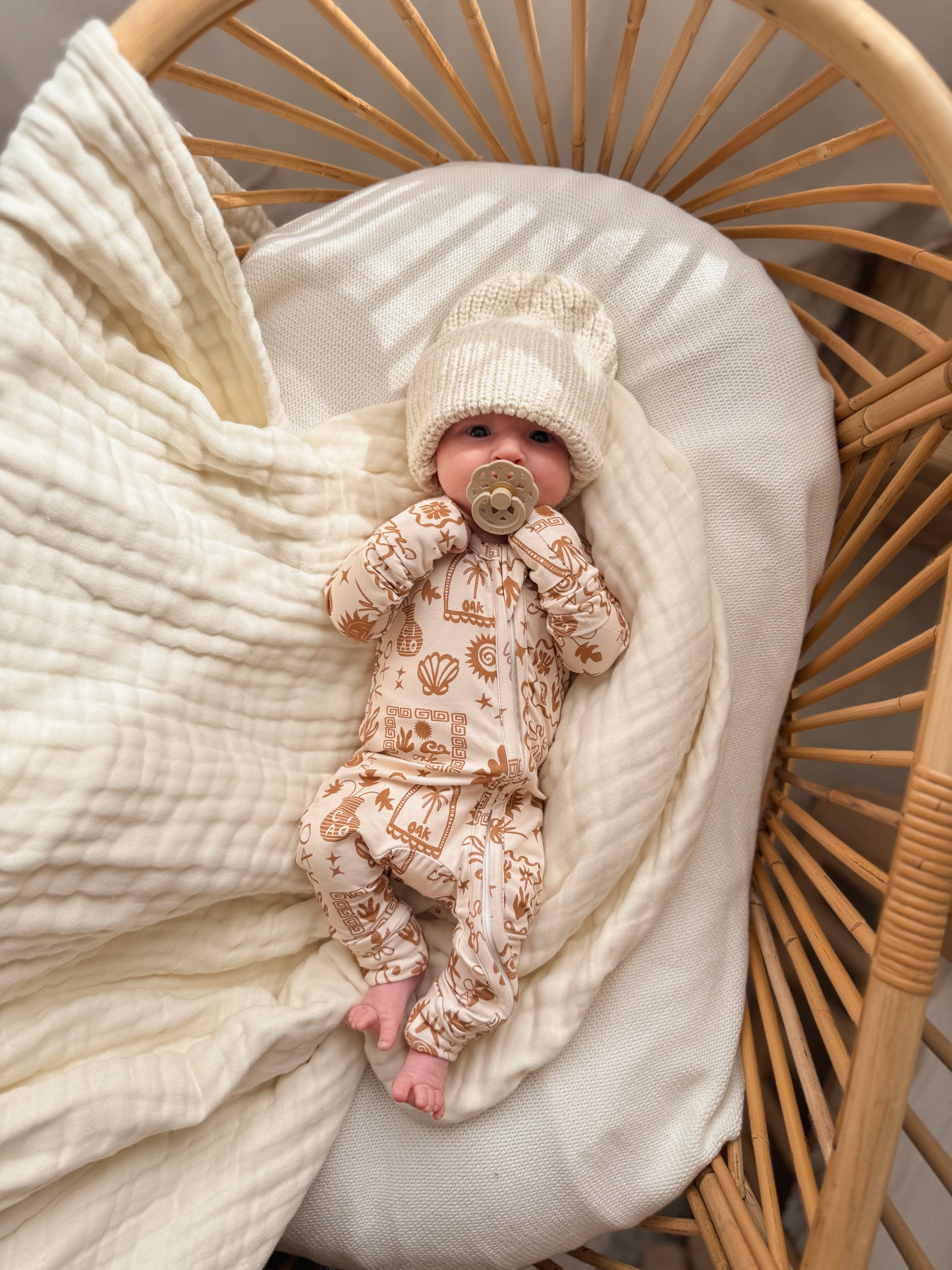 Wanderer Bamboo Zippy Onesie | Tobacco Brown