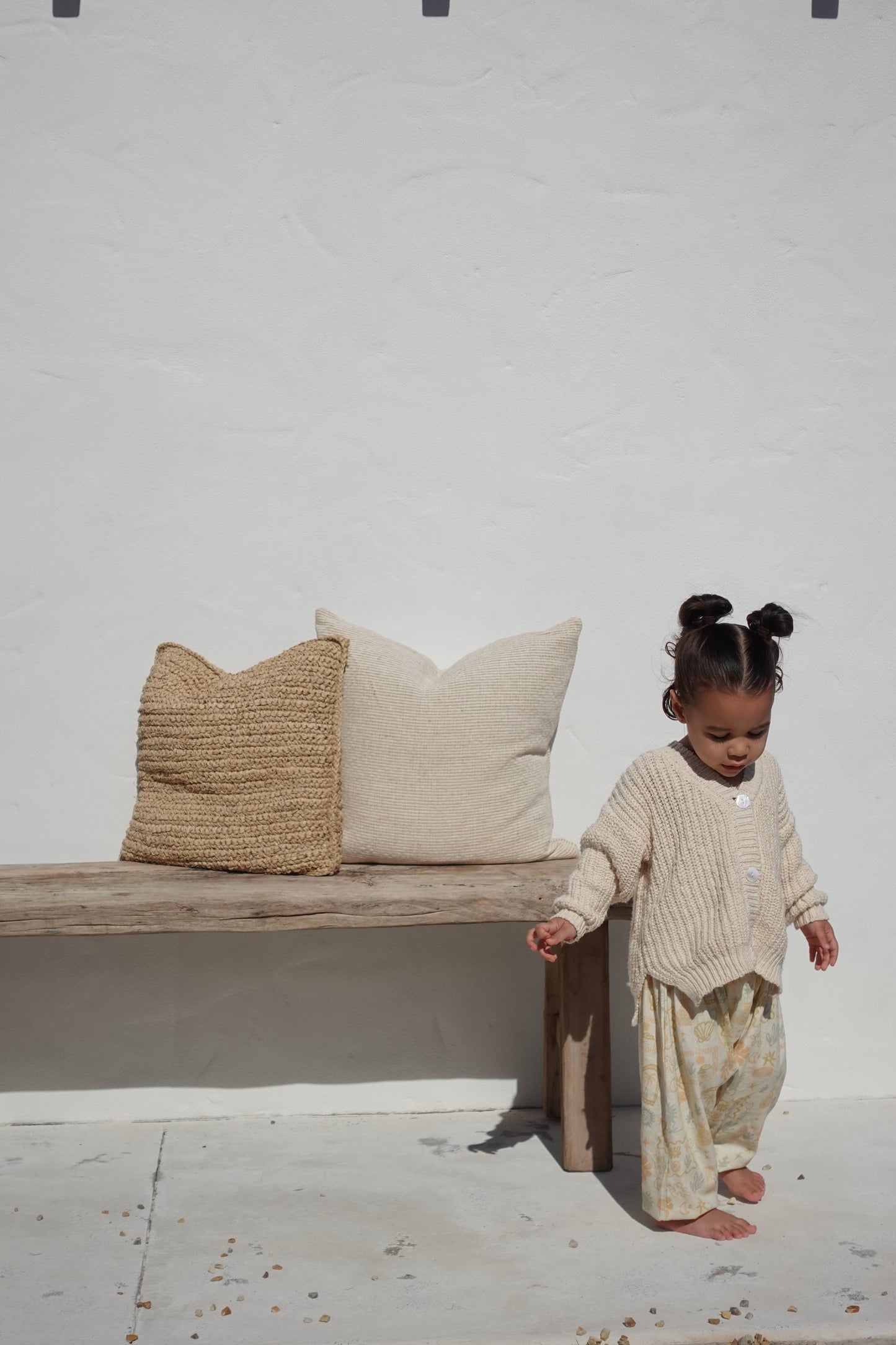 Kids Textured Knit Cardigan | Stone