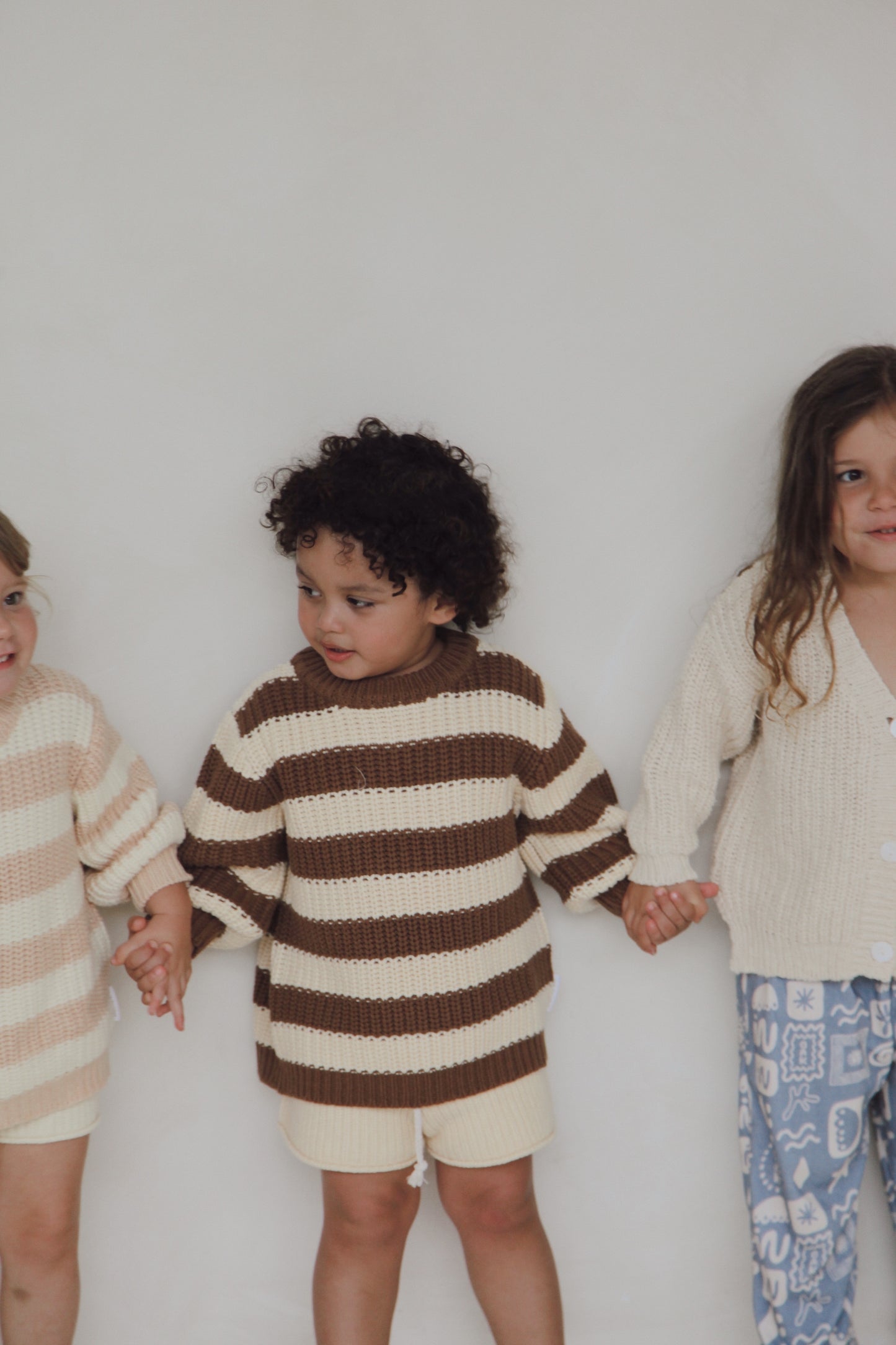 Striped Chunky Knit Jumper | Chocolate