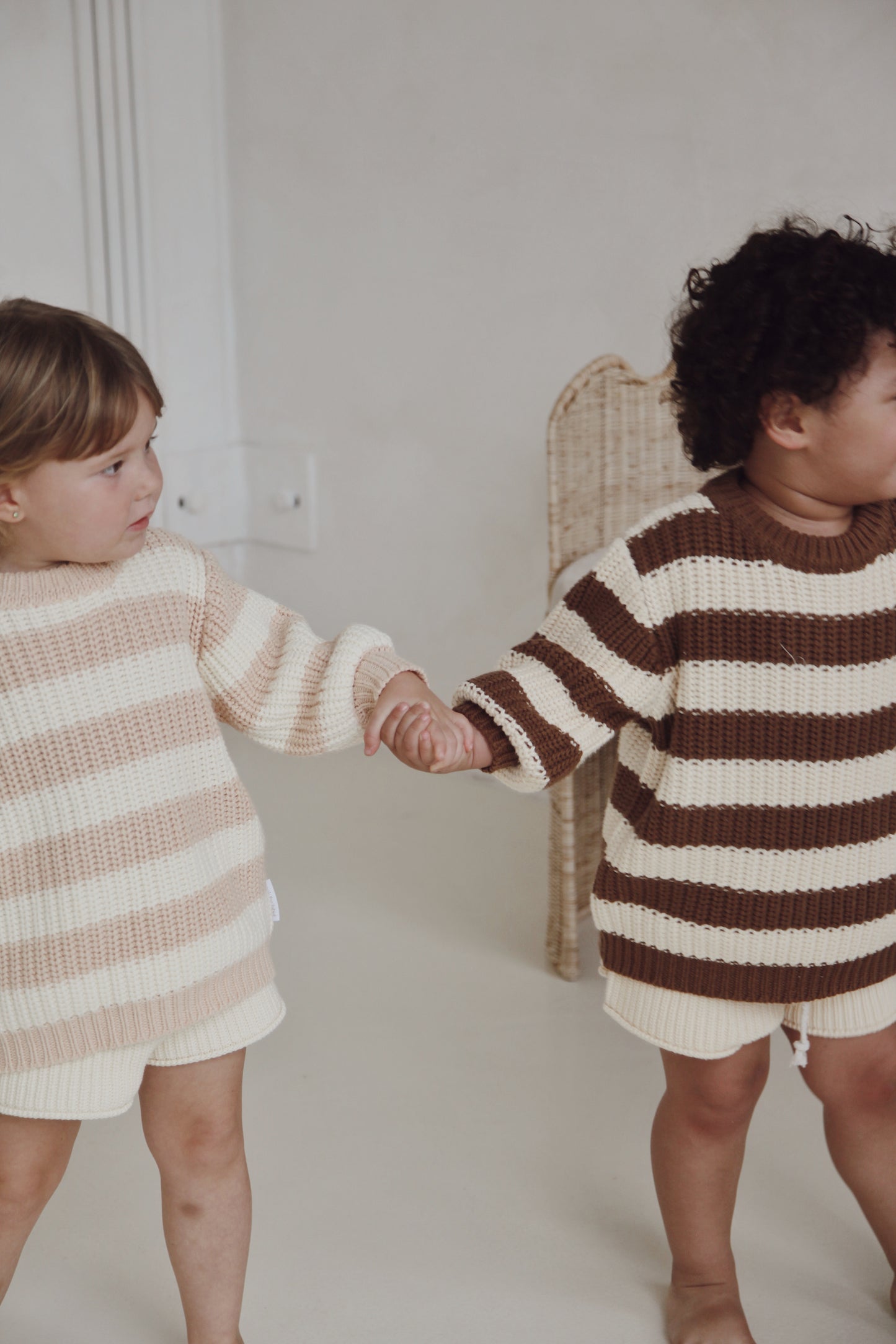 Striped Chunky Knit Jumper | Apricot
