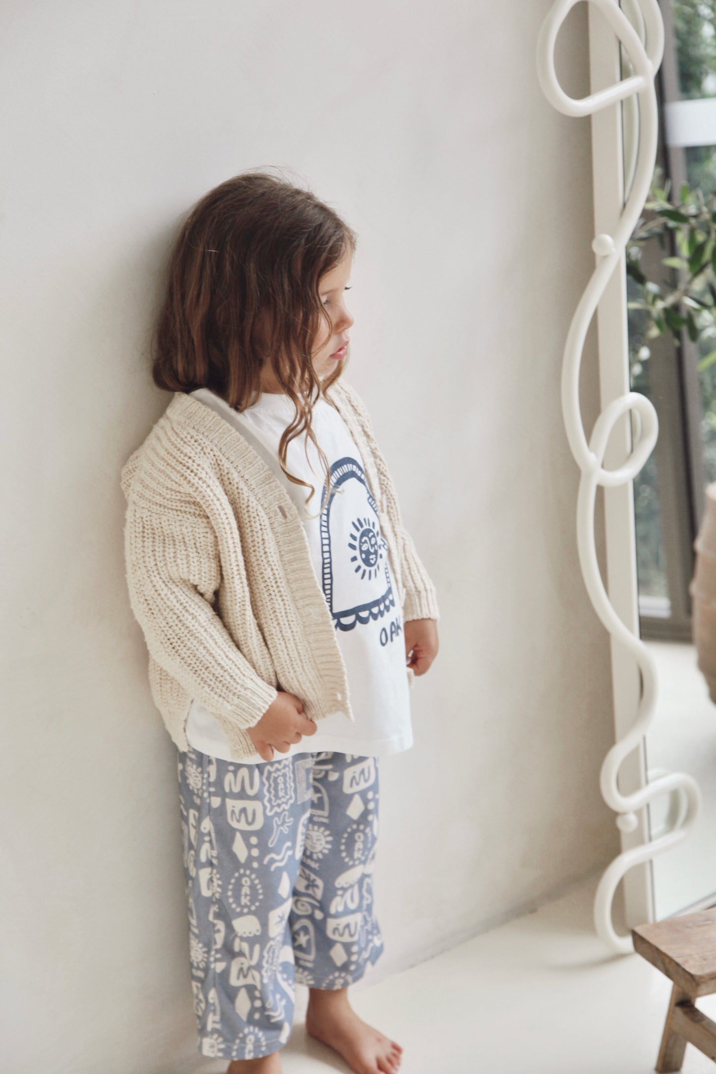 Kids Textured Knit Cardigan | Stone