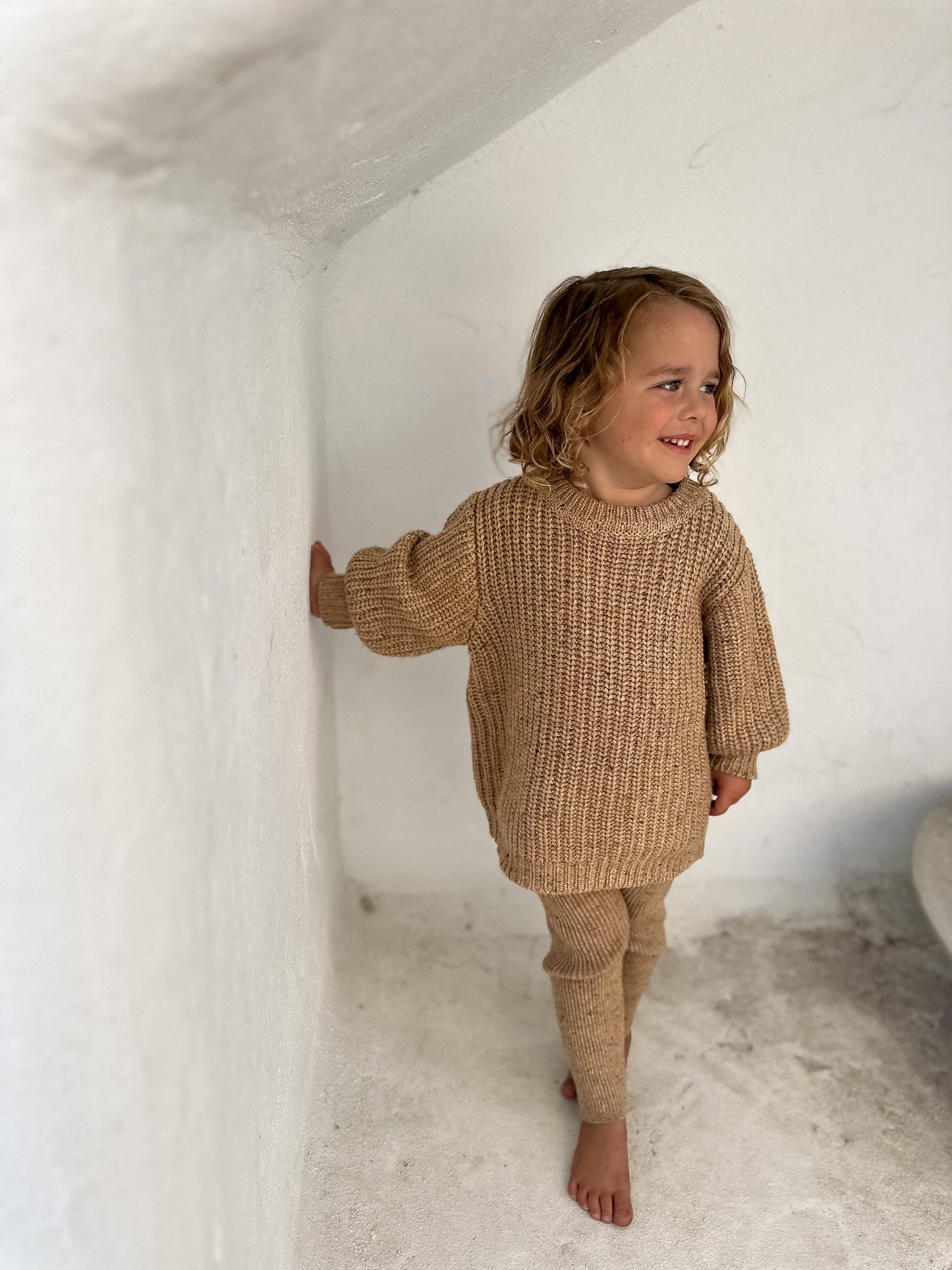 Ribbed Knit Leggings | Chestnut Fleck