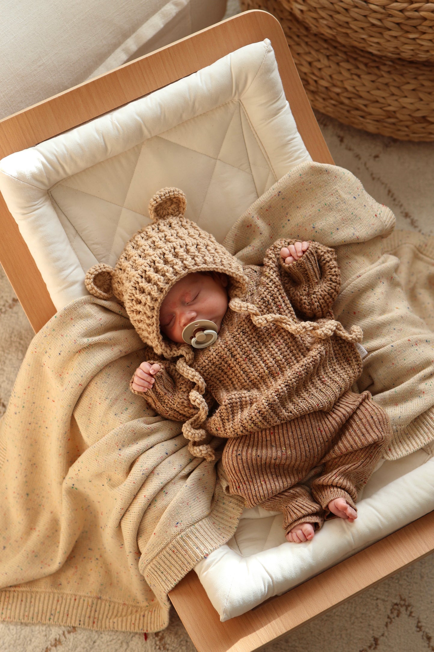 Speckled Knit Blanket | Tan