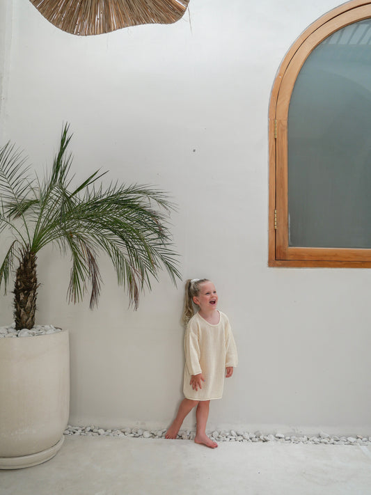 Crochet Knit Pullover | Bone