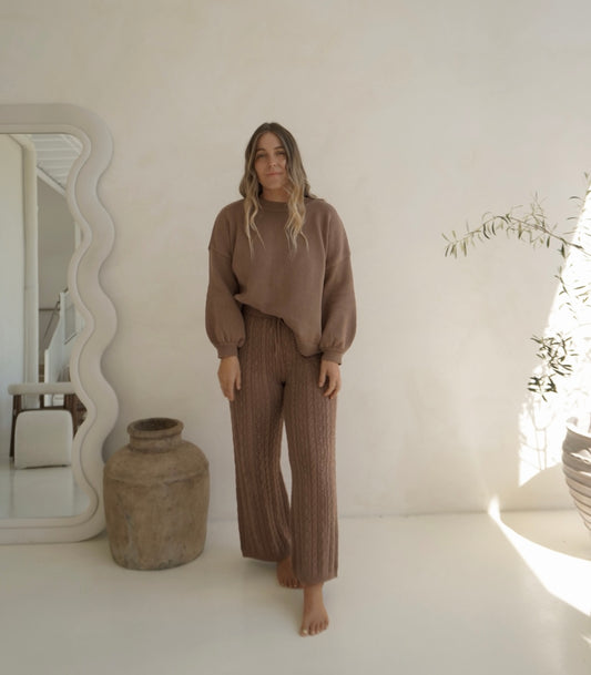 Cable Knit Pant | Cedar