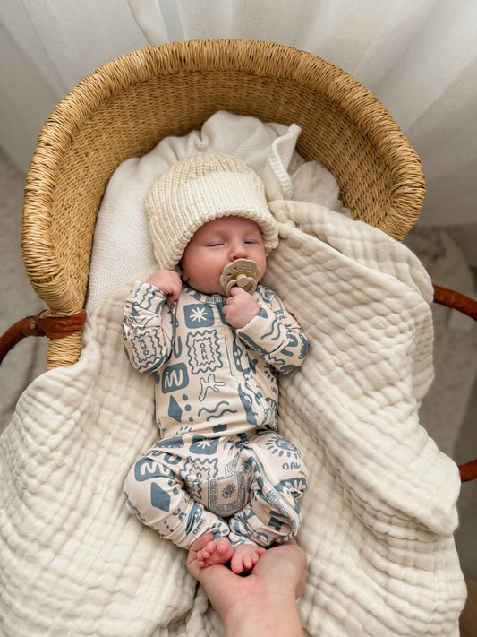 Bamboo Zippy Onesie | Oasis (Azul)