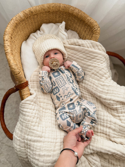 Bamboo Zippy Onesie | Oasis (Azul)