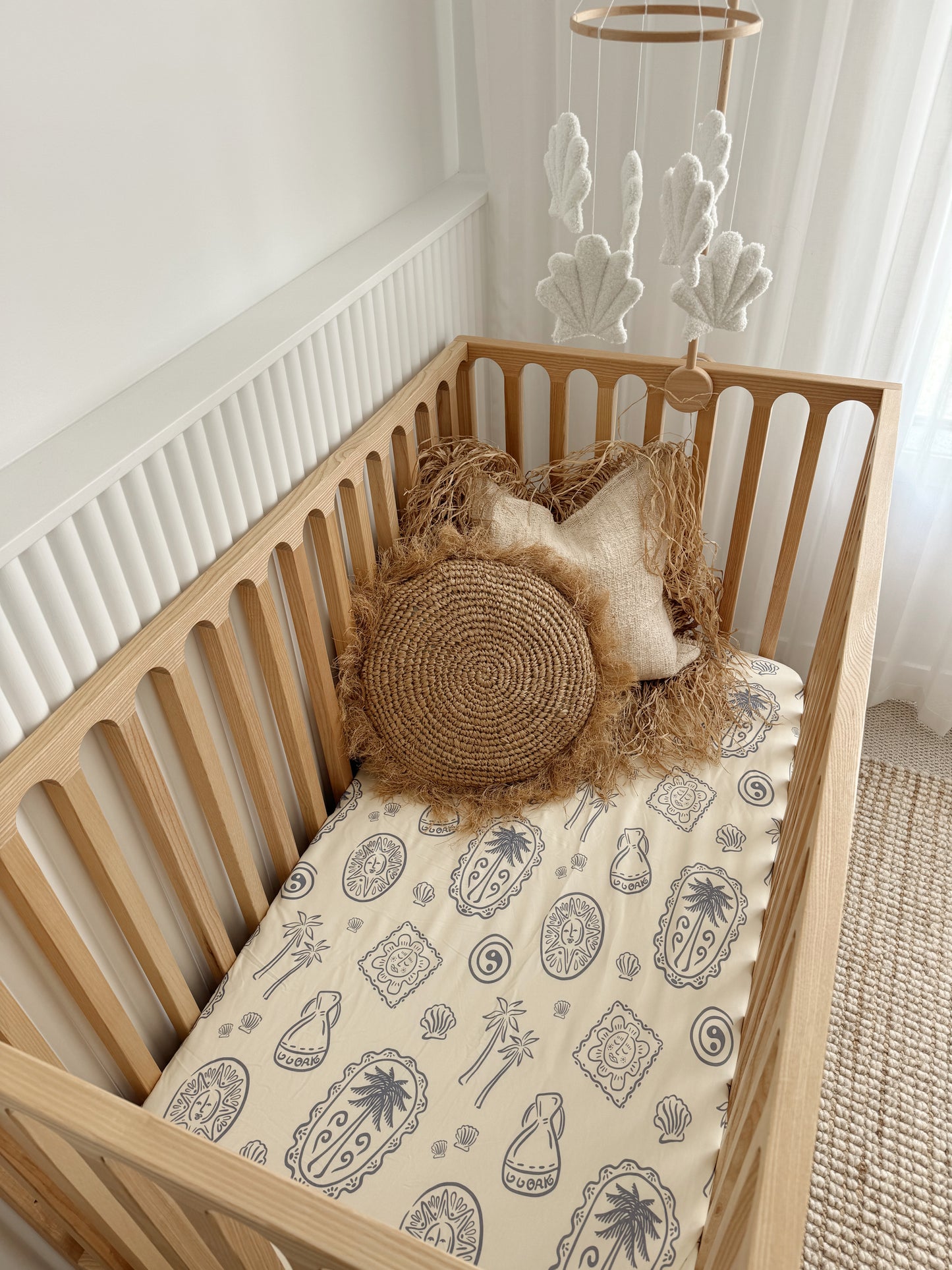 Cot Sheet | Palma (Blue)