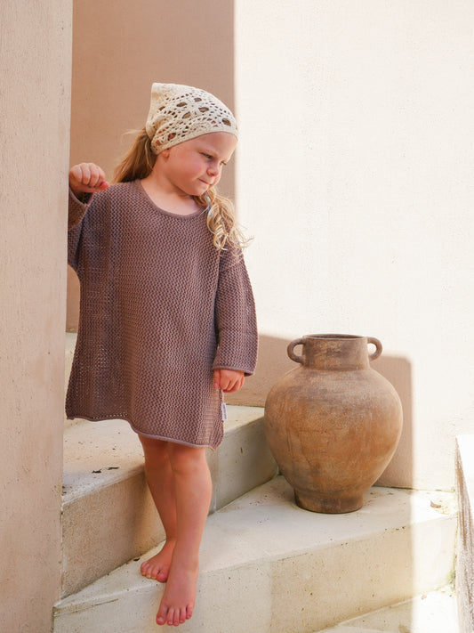 Crochet Knit Pullover | Cacao