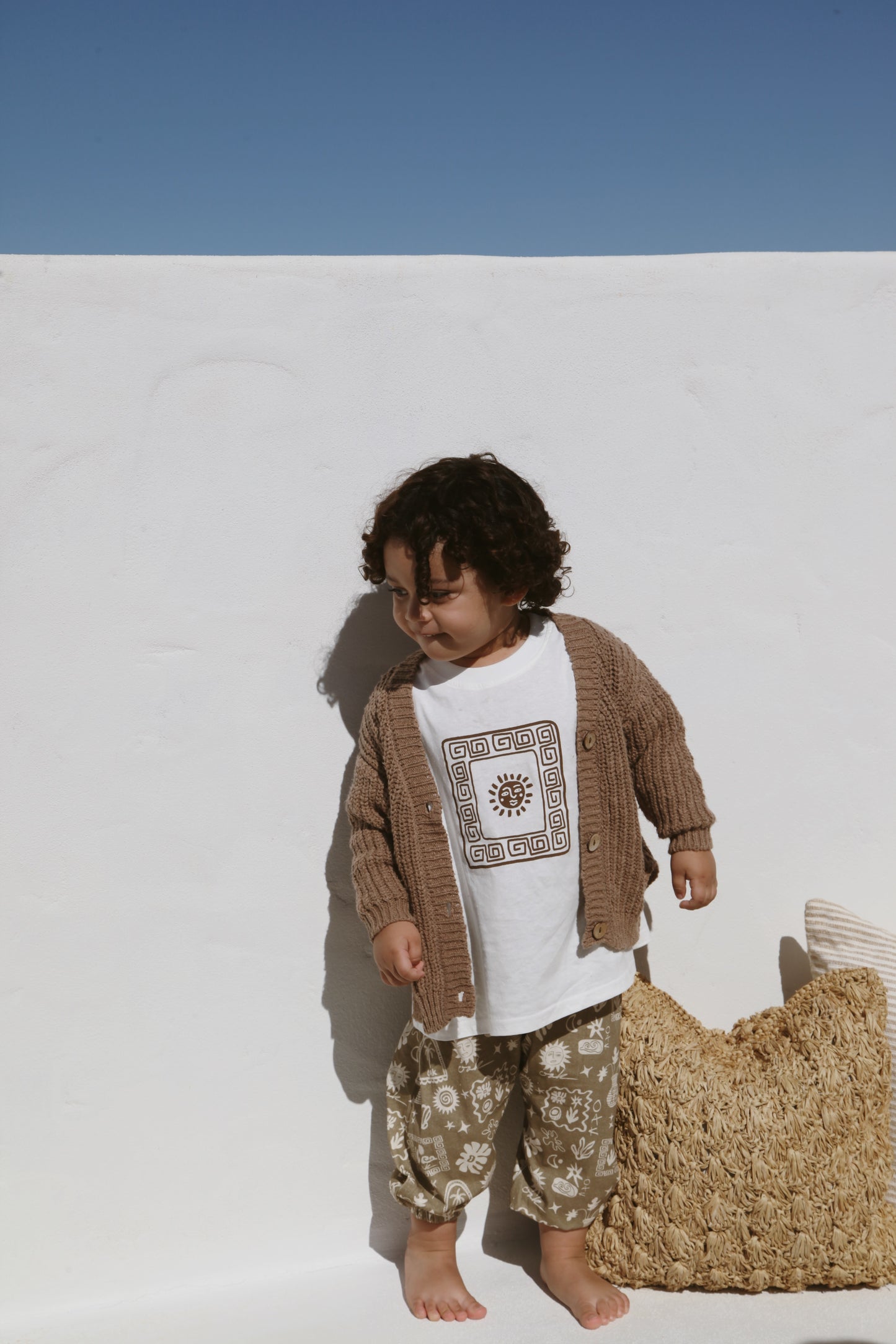 Kids Textured Knit Cardigan | Chocolate