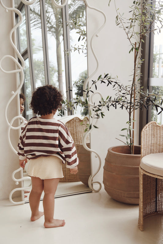 Striped Pullover | Brown/Grey