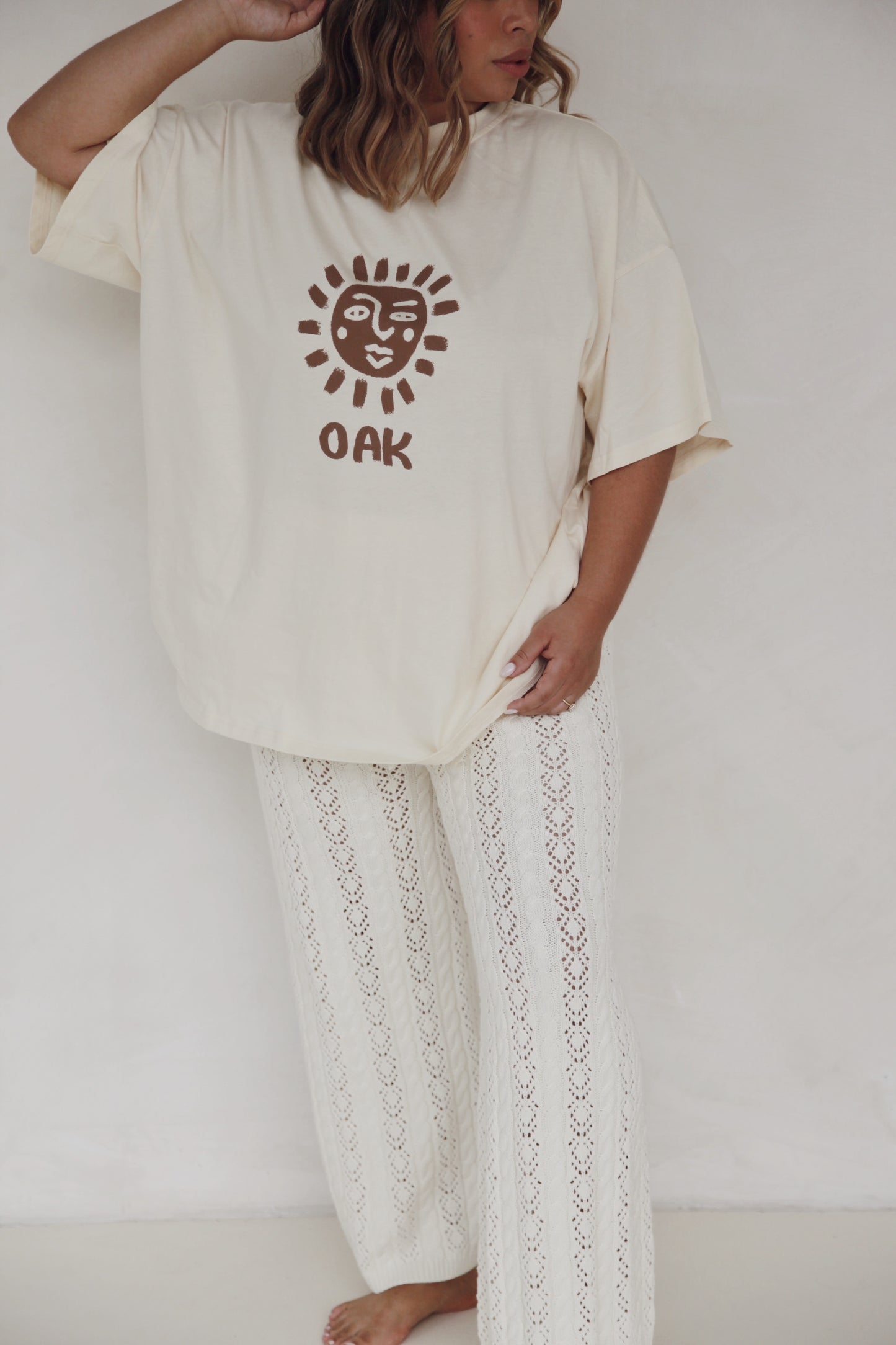 Womens Oasis Oversized Tee | Tobacco Brown