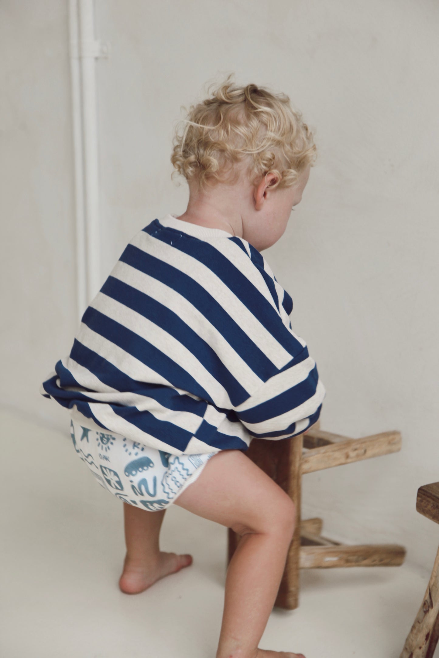 Striped Pullover | Navy/Grey