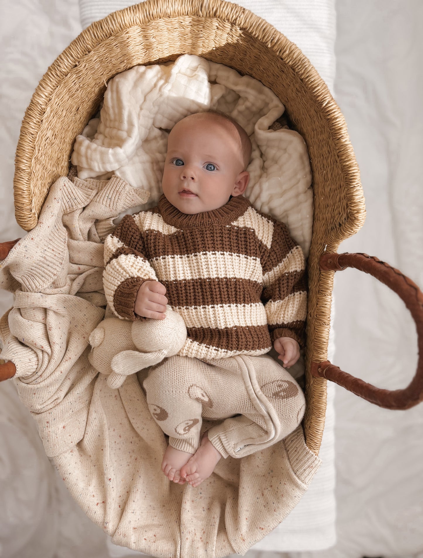 Striped Chunky Knit Jumper | Chocolate