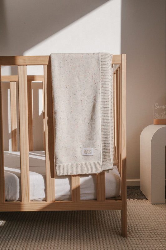 Speckled Knit Blanket | Milk