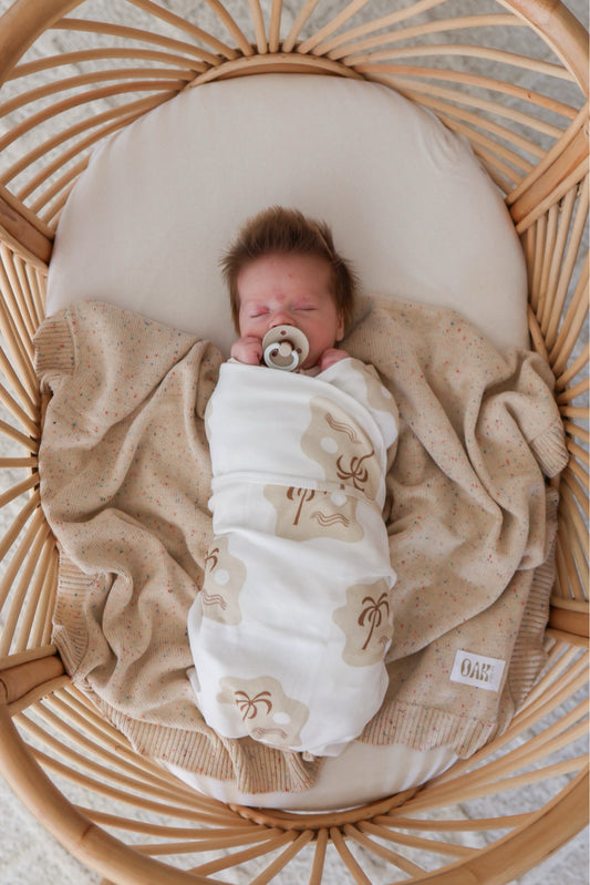 Speckled Knit Blanket | Tan