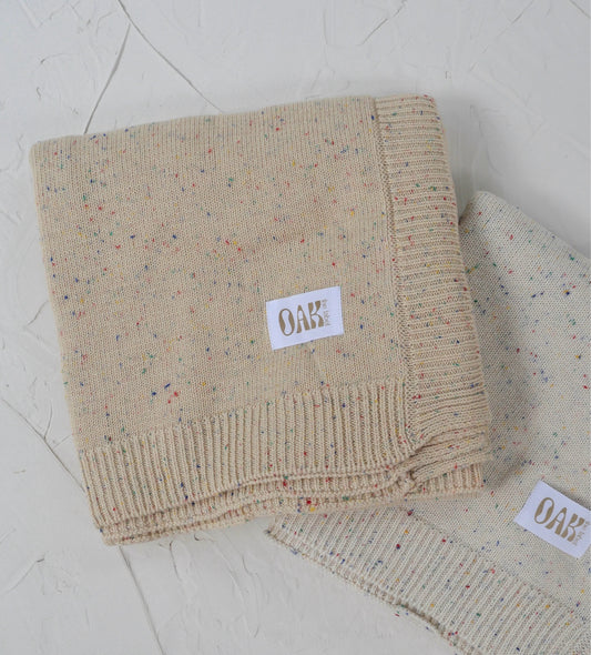 Speckled Knit Blanket | Tan